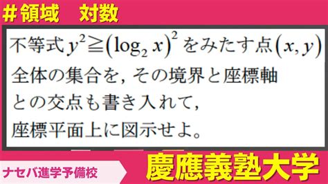 数学鬼解説vol 217【慶應義塾大学】領域 対数[橿原神宮前の塾・予備校ナセバ] Youtube