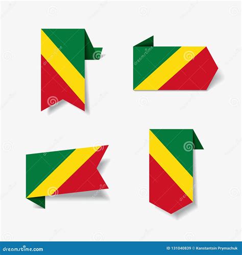 Congolese Flag Stickers and Labels. Vector Illustration. Stock Vector ...