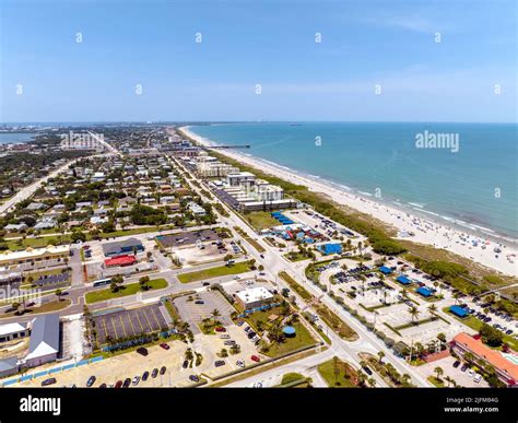 Aerial View Of Cocoa Beach Florida During A Hot Summer Day Stock Photo