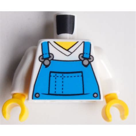 Lego White Shirt With Blue Overalls Bib Torso Brick Owl