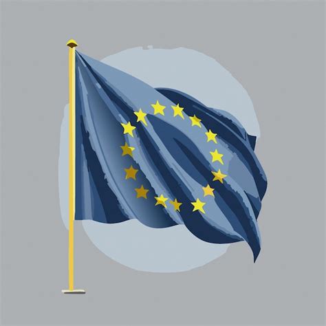 Bandeira da ue fundo azul e estrela amarela em vetor de ilustração