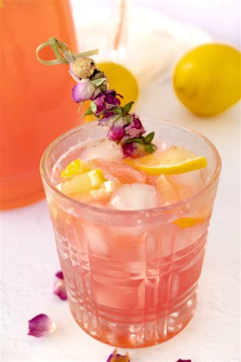 Sparkling Pink Rose Lemonade Mocktail