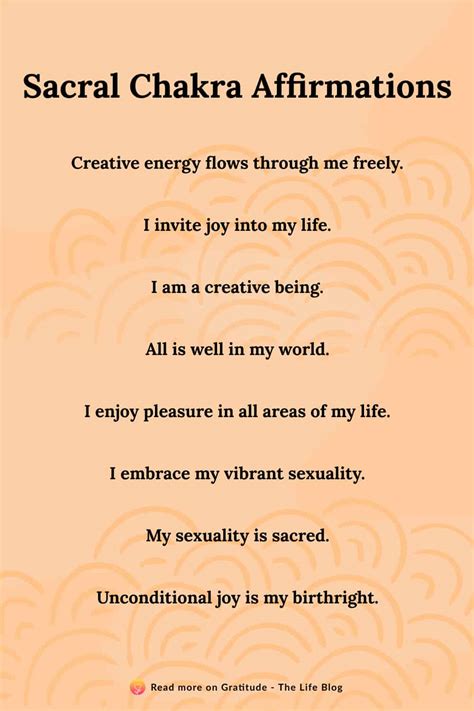 100 Sacral Chakra Affirmations For Creativity And Sensuality