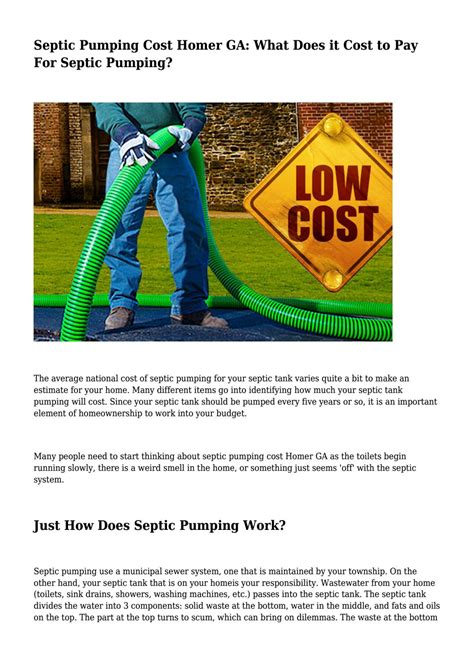 Septic Pumping Cost Homer Ga What Does It Cost To Pay For Septic Pumping By Septic Tank