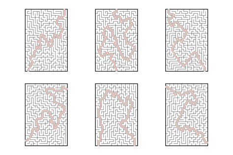 Un Ensemble De Labyrinthes Rectangulaires Jeu Pour Les Enfants Casse