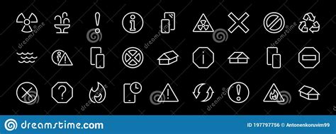 Warnings Simple Set Of Thin Line Vector Icons Contains Icons Such As Warning Exclamation Mark