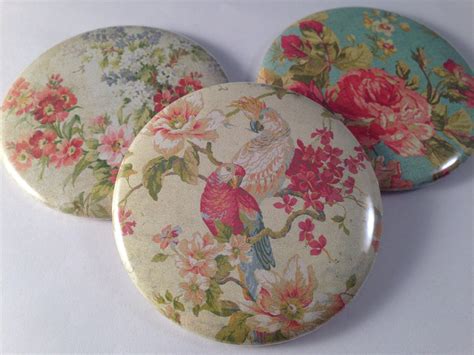 Vintage Looking Floral Pocket Mirrors Etsy