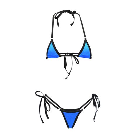 OSFVNOXV Sexy Bikini Sets For Women Summer Swimsuit Triangle Swim Bra Halter Tie Backless Thin