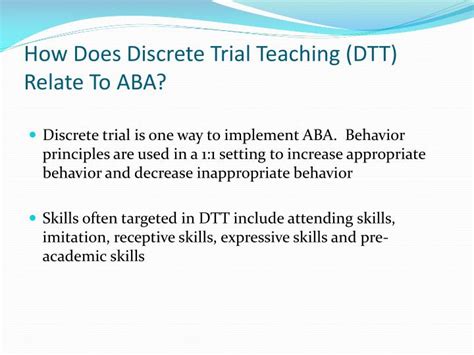 Ppt Aba And Discrete Trial Teaching Powerpoint Presentation Id279896