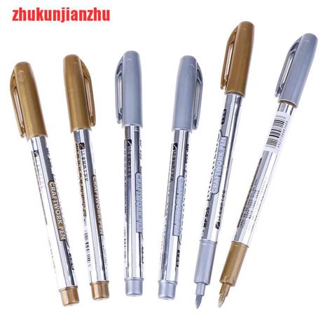 Zhukunjianzhu 2pcs DIY Metal Waterproof Permanent Paint Marker Pens