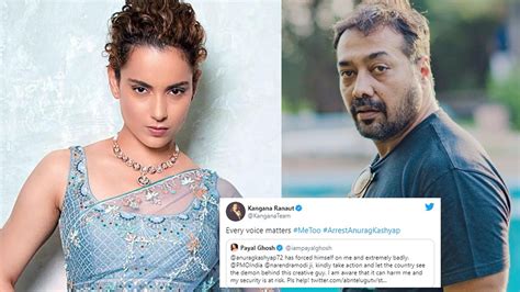 Arrestanuragkashyap Kangana Ranaut Demands Filmmaker Anurag Kashyaps Arrest After Payal Ghosh