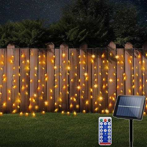 Cciland Solar Curtain Lights Outdoor M X M Led Curtain Lights