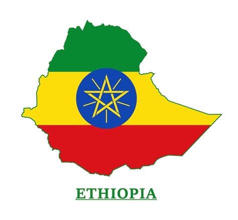 Premium Vector Ethiopia National Flag Map Design Illustration Of