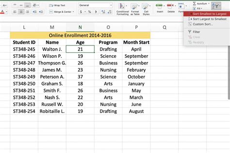 Fungsi Dan Contoh Rumus Sort Pada Excel Infofungsi