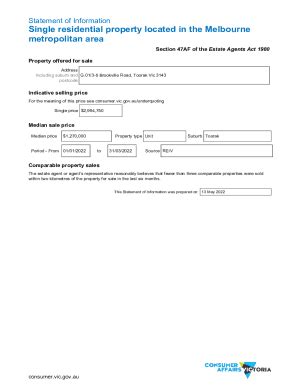 Fillable Online Statement Of Information Single Residential Property