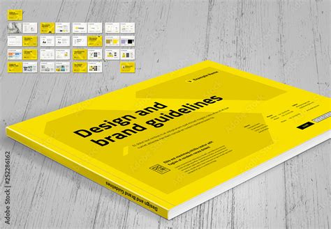 Brand Style Guide Layout With Yellow Accents Stock Template Adobe Stock