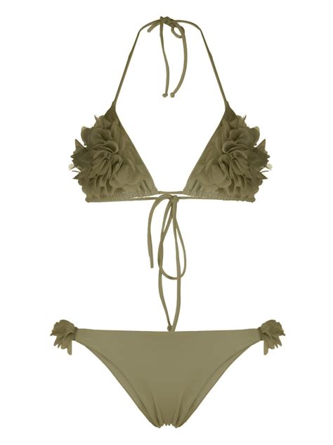 La Reveche Shayna Floral Appliqu Bikini Set Farfetch