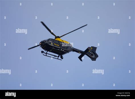 Police Helicopter Flying Stock Photo Alamy