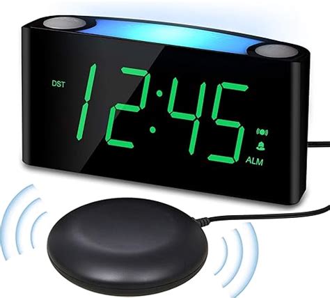 Extra Loud Vibrating Alarm Clock With Bed Shaker For Heavy Sleeper Deaf