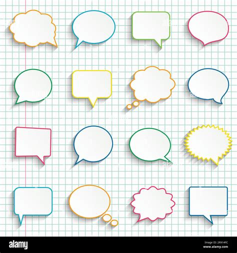 Speech Bubble Stickers Set Stock Vector Image And Art Alamy