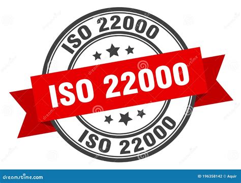 Sinal De Etiqueta Iso 22000 Carimbo Redondo Banda Fita Ilustração do