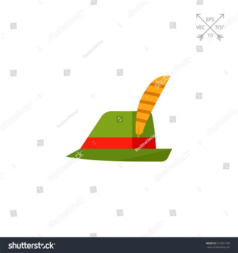 Green Tirol Hat Vector Icon Stock Vector Royalty Free 613361738