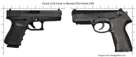 Glock G19 Gen4 Vs Beretta PX4 Storm Full Size Comparison Handgun Hero