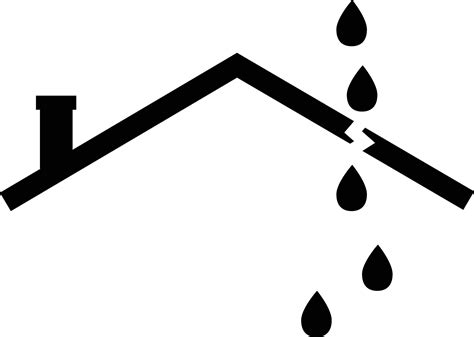 Leak Roof Icon Leaking Roof House Sign Ceiling Leak Symbol Flat