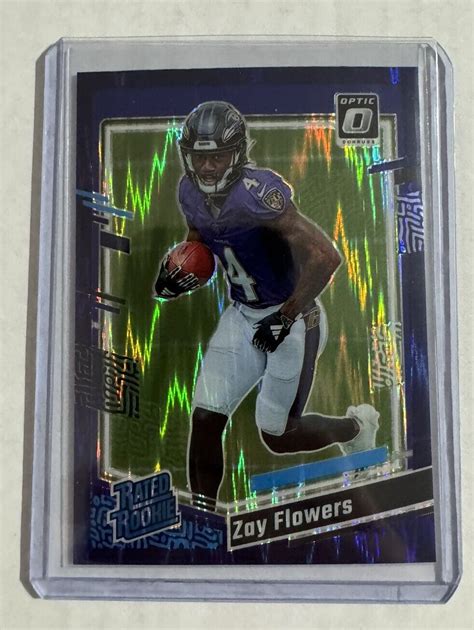 Donruss Optic Zay Flowers Rated Rookie Rc Purple Shock Color Match