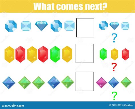 What Comes Next Educational Children Game Kids Activity Sheet