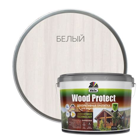 Пропитка для дерева Dufa Wood Protect полуматовая белая 9 л ️ купить по ...