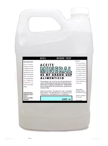 Aceite Mineral Grado Alimenticio Litros Nf Sin Aroma Meses Sin