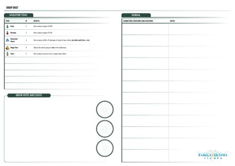 Fabula Ultima Group Sheet | PDF