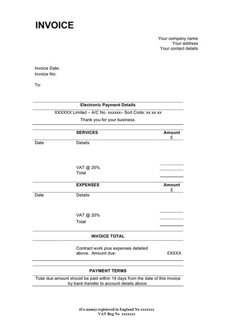 consulting invoice template   documents   word