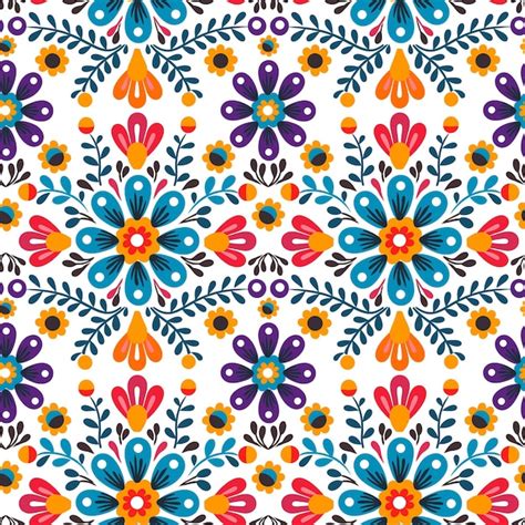 Premium Photo Mexican Embroidery Seamless Pattern
