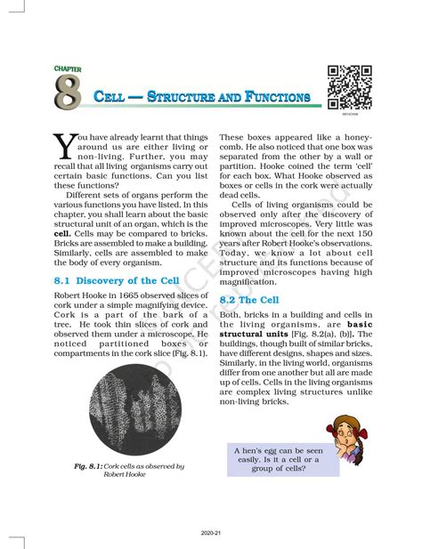 Cell Structure And Functions Ncert Book Of Class Science