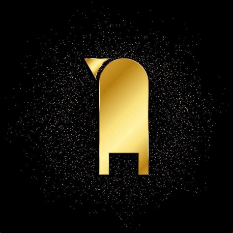 Mailbox gold, icon. Vector illustration of golden particle on gold ...