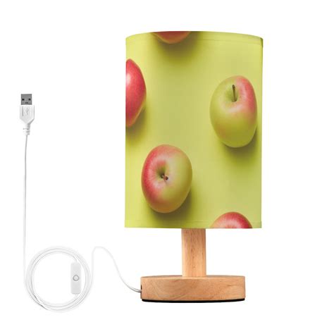 Fruit Apples Bedside Table Lamp Led Warm Lights With Usb Charging Port