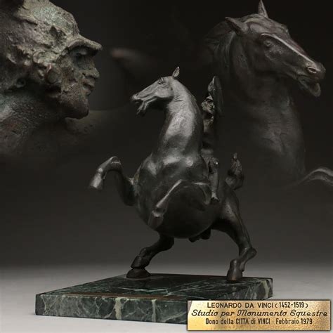 【やや傷や汚れあり】ei271 Leonardo Da Vinci Studio Per Monumento Equestre ブロンズ「騎馬