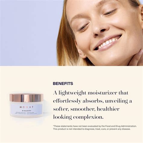 Monat Be Balanced Hidratante Ligero Hidratante Facial Restaurador Y