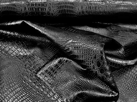 Black Crocodile Faux Leather Vinyl Embossed Fabric Etsy