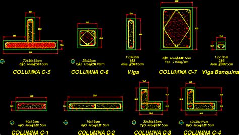 Detalles De Columnas Y Vigas En DWG 62 57 KB Librería CAD