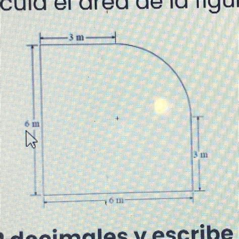 Calcula el área de la figura Redondea a 2 decimales y escribe las