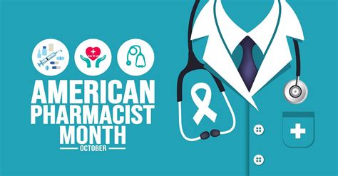 October Is American Pharmacist Month Background Template Use To