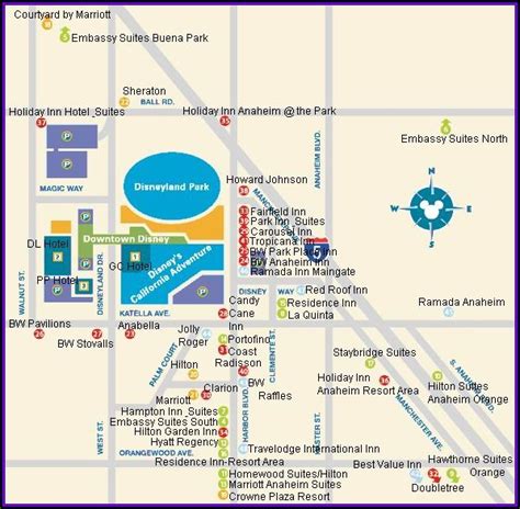 Anaheim Hotel Map Around Disneyland - Map : Resume Examples #EVKYvL0306