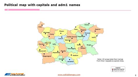 Bulgaria Map with 28 Provinces and 265 municipalities - Editable ...