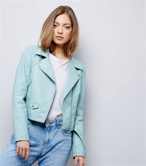 Mint Green Belted Leather Look Jacket Green Jacket Outfit Mint Green