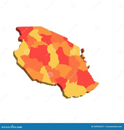 Tanzania Political Map of Administrative Divisions Stock Illustration ...