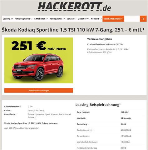 Škoda Kodiaq im Leasing für 292 Euro im Monat netto ntv Autoleasing