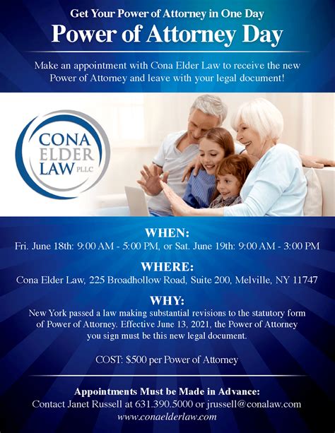 Power Of Attorney Flyer Cona Elder Law